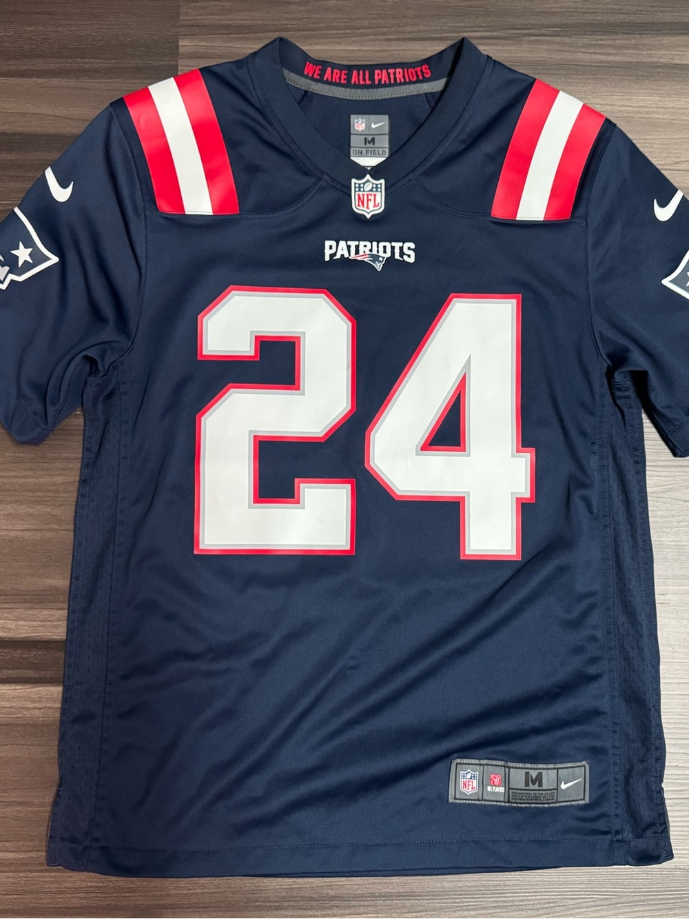 Nike Stephon Gilmore #24 New England Patriots NFL On Field Game Jersey Men M